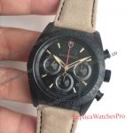 AAA Grade Replica Swiss Tudor Fastrider Black Shield Ceramic Chronograph Watch - Leather Band